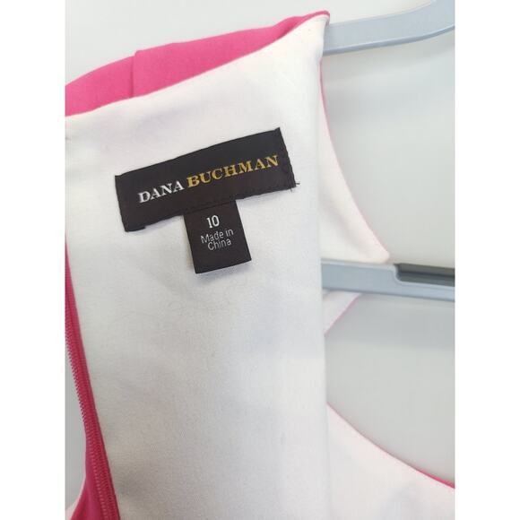 Dana Buchman Sheath Dress Ruched Cap Sleeve Women 10 Fuchsia Office Feminine - Picture 8 of 15